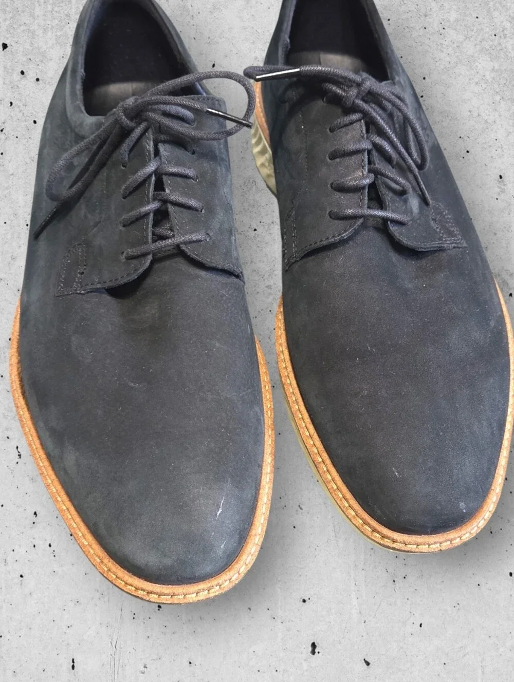 ECCO Men's St.1 Hybrid Plain Toe Suede Derby Shoes Black Size 11 US Work Formal